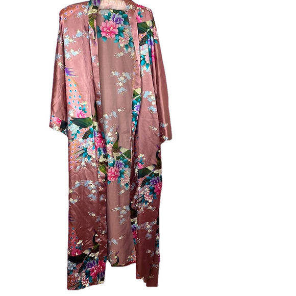 Luxurious Floral Satin Robe - Picture 4 of 11